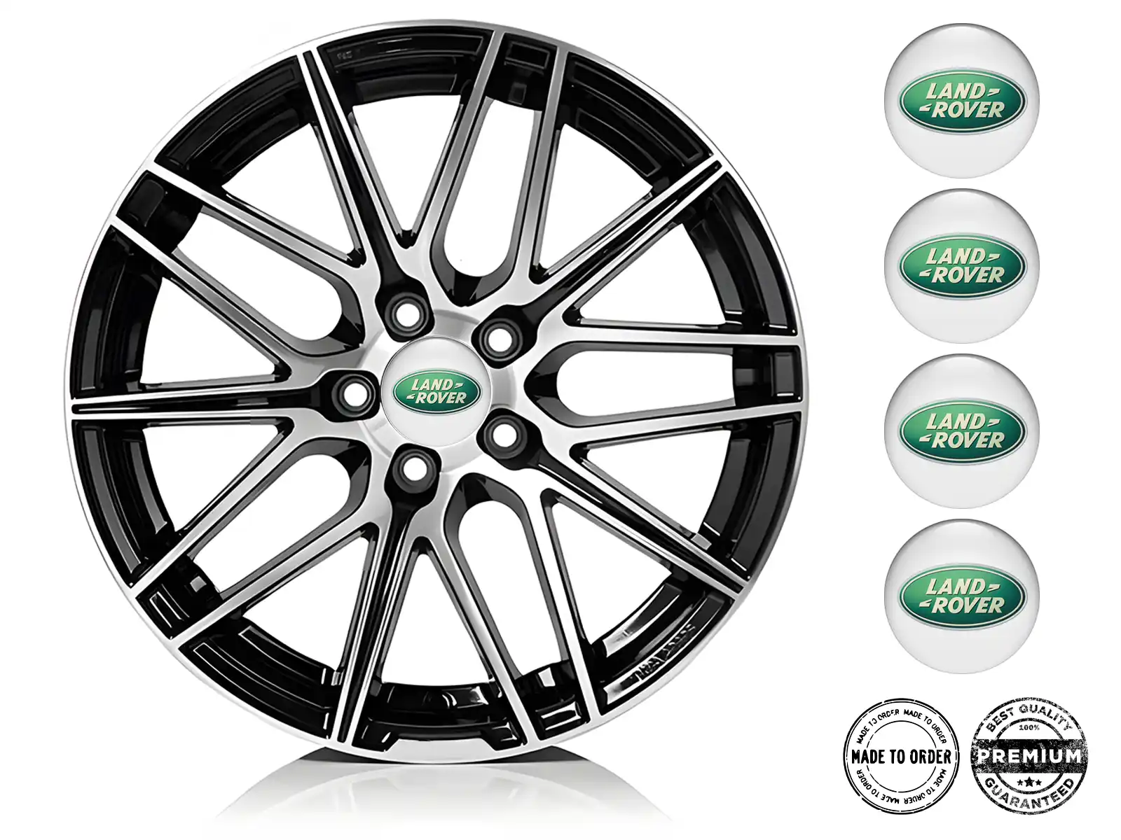 Land Rover Silicone Sticker Style Domed Rim Emblems
